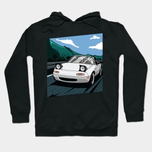 White  miata na rolling Hoodie